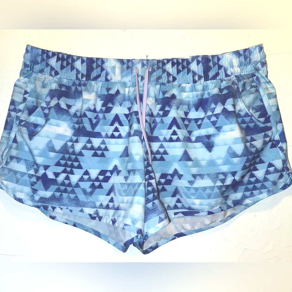 COLUMBIA WOMENS BOGATA BAY STRECH SHORTS IN BLUE WHITE SZ XXL
